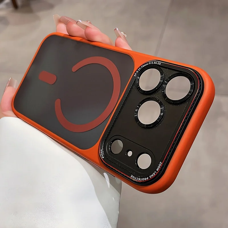 Luxuriöse, matte Handyhülle mit Magnetfunktion für MagSafe, passend für iPhone 18, 16, 15, 17 Pro Max Plus, mit Kameraschutz, stoßfestem Panzer und stoßabsorbierendem Rahmen. – Detail 3