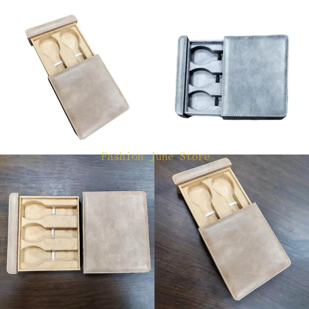 

N5KA ручной работы из искусственной кожи прямоугольная коробка для дорожных часов, портативный выдвижной держатель для часов,