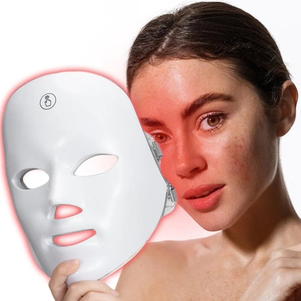 Mascarilla Facial LED de 7 colores, terapia de fotones, mascarilla para el cuidado de la piel, terapia antiacné, rejuvenecimiento de la piel, eliminación de arrugas, mascarilla de belleza Facial