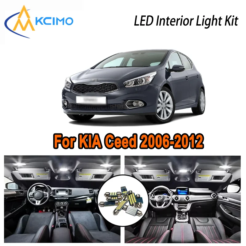 

Для KIA Ceed 2006-2012 2007 2008 2009 2010 2011 2012 светодиодный внутренний купол карта багажника комплект автомобильных светодиодных ламп Canbus без ошибок