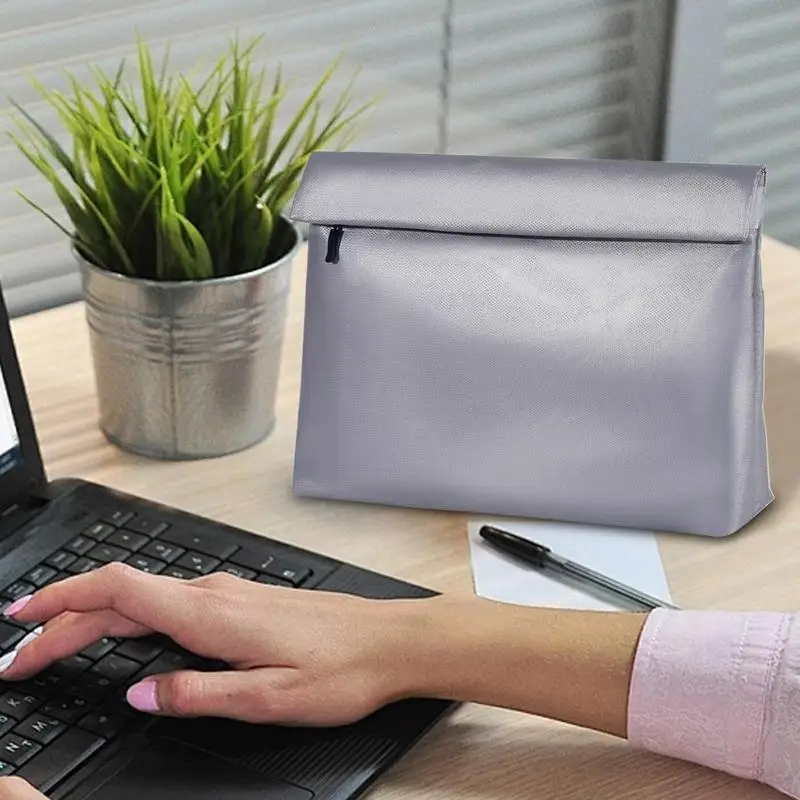 Fireproof Storage Bag Fire Proof Money Pouch Waterproof Document Storage Organizer Fireproof Storage Envelopes With Zipper For