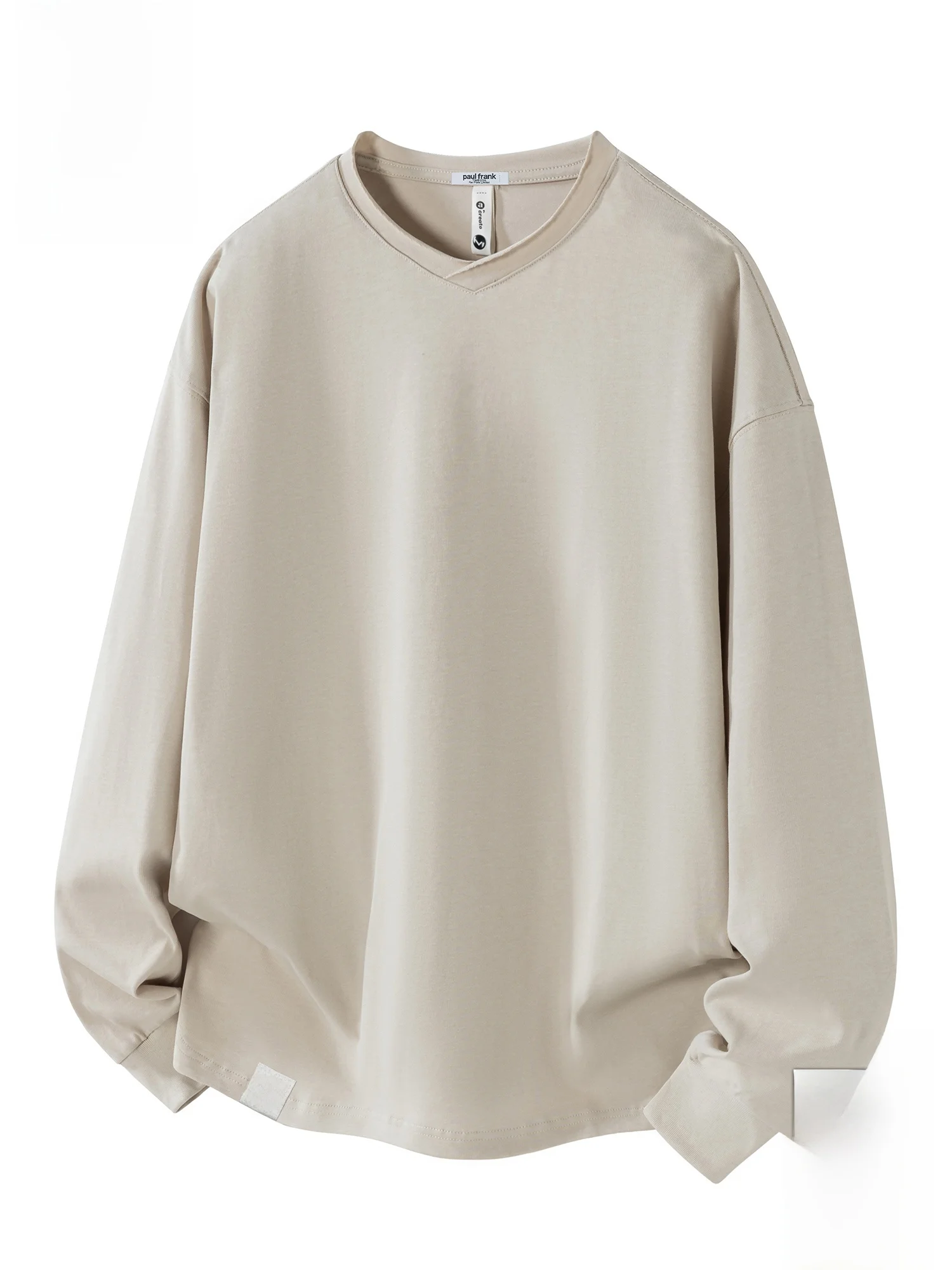 

PaulFrank Long Sve Pure Cotton T-irt Men's Spring Trend Loose Casual Versatile Overhead irt Comfortable Soft round Ne