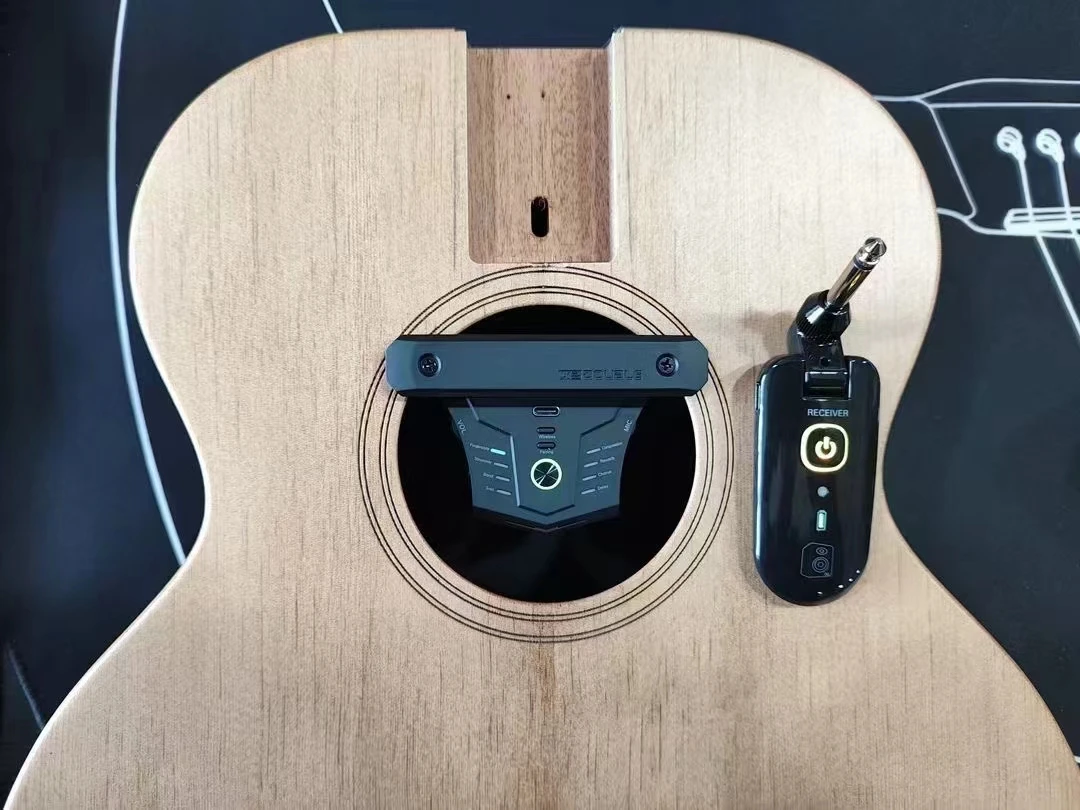 DOUBLE G0 Pro Acoustic Guitar Pickup Wireless Resonance Pickup Fingerstyle Strumer Solo Compression Chorus Delay Reverb EQ APP