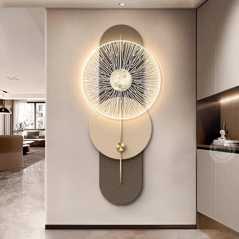 Light luxury home decoration painting Italian minimalist living room corridor hanging painting high sense facing the wall lamp