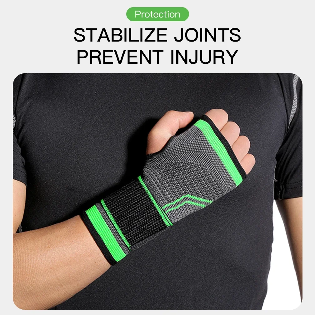 1/2 PC Gym Sports Wristband Wrist Protector Palm Guard Wrist Support Adjustable Wrist Brace Strap Compression Gloves for Carpal