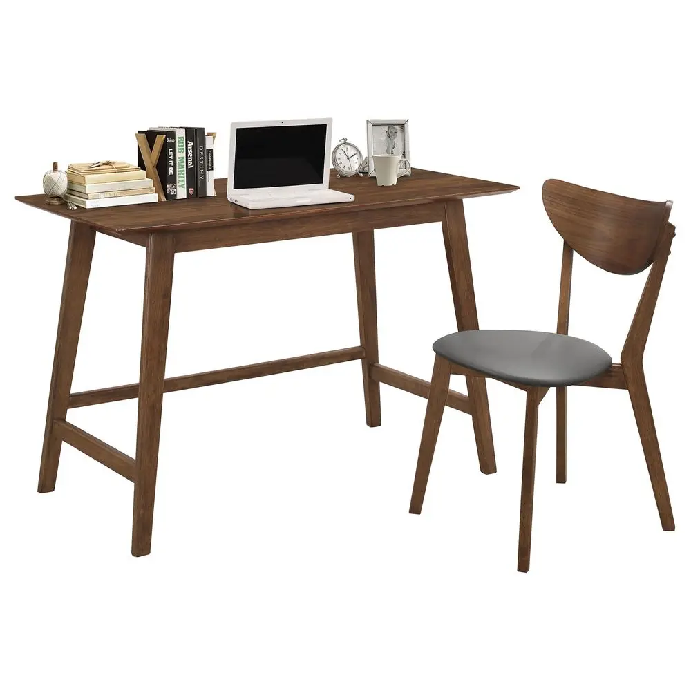 

Home Furnishings Karri Wood 2Piece Home Office Computer Desk and Chair Set with Rectangular Tabletop, Leatherette holstery Mi