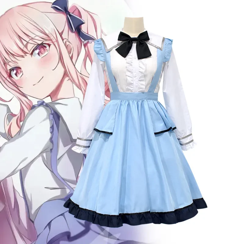 

Костюмы для косплея Wonderlands×Showtime Акияма Мизуки: Яркий сценический наряд горничной для ролевых игр, полный комплект с париком, подарок для женщин