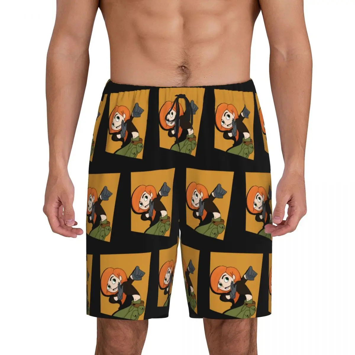 

Custom Kim Possible - Comic Panel Style Short Pajama Pants Men Sleepwear Sleep Lounge Bottom Shorts Sleeping Pants