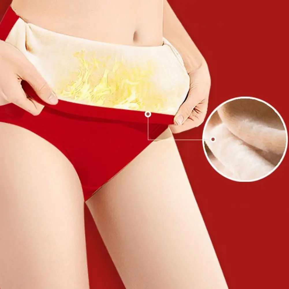 Thick Plush Women Underpants Winter Warm Underwear Uterus High Waist Tummy Control Elastic Soft Lady Panties Briefs