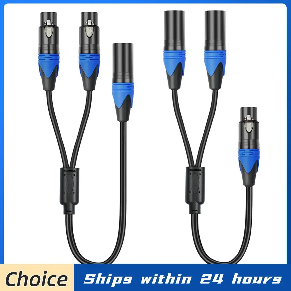XLR3pin Y Splitter Cable 0.5m 1 Male to 2 Female Audio Cord Full Copper Double Shielding for Mixer Microphone Amplifier