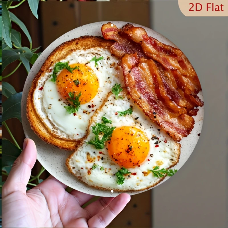 Vintage Breakfast 2D Flat Art Sign 7.87in Sculpture Wall Decor for Kitchen Cafe