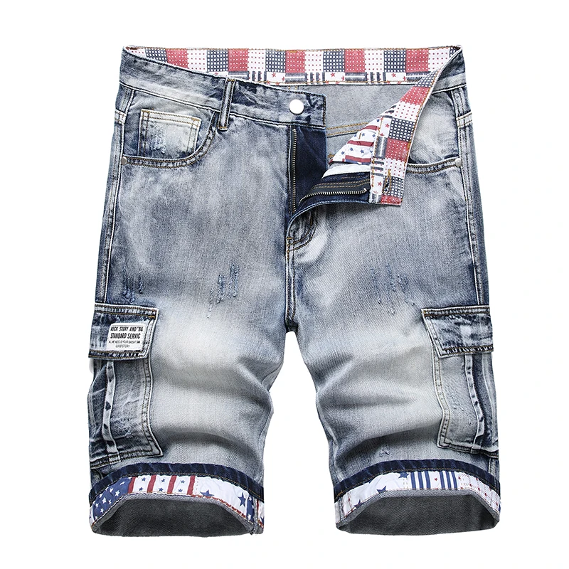 2024 Summer New Men\'s Short Jeans Brand Clothing Bermuda Cotton Shorts Men Streetwear  Breathable Casual Denim Shorts