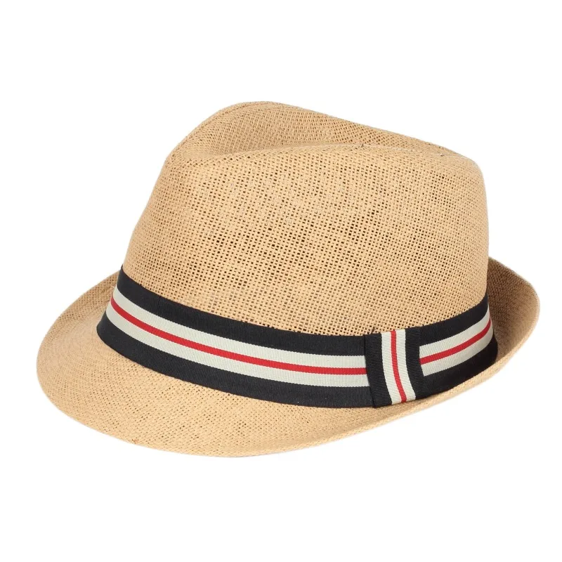 

Fashion Spring, Summer And Autumn Ladies Fedora Trilby Gangster Baby Boy And Girl Summer Beach Paper Straw Panama Fedora Hat