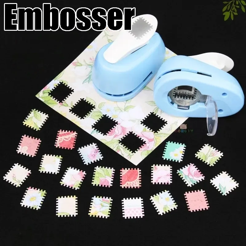 

Stamp Design Paper Punch Kit DIY Edge Perforator with Embossing Machine Round Hole Serrated Punch for Crafting