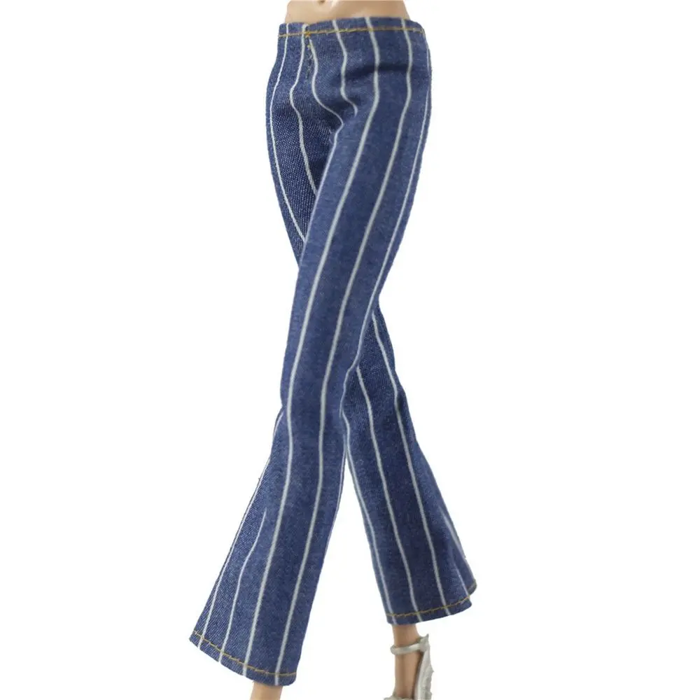 マルチスタイル 1/6 BJD ドール カジュアルウェア ドールズ パンツ レザーパンツ 服 アクセサリー 花柄ジーンズ