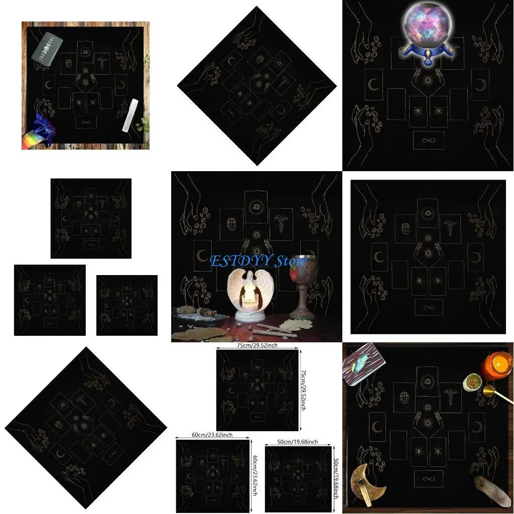 

G6DE Tarots Tablecloth Divinations Table Cover 3 Size Option Board Game Table Cloth
