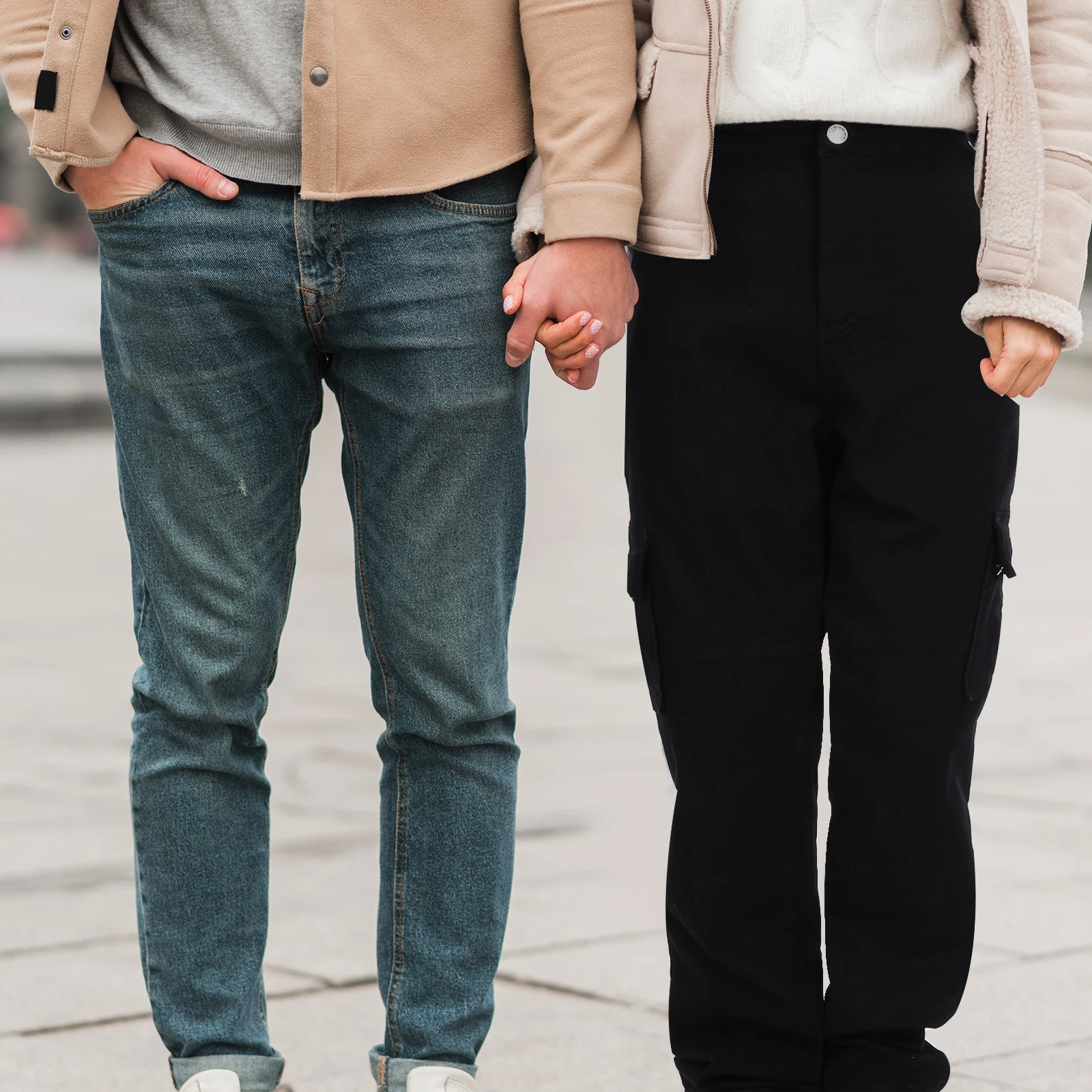 High Waist Cargo Pants Waisted for Women Jeans Trousers with Pockets Woman Girls