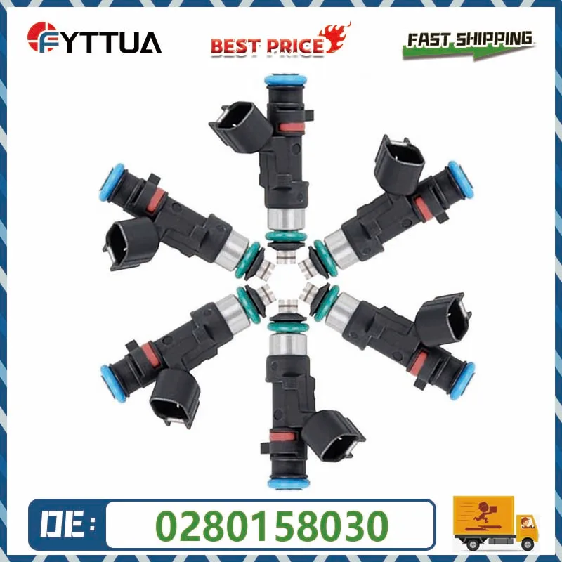 Inyector de combustible 4/6 piezas 0280158030   Para 2004 CHRYSLER DODGE INTREPID CONCORDE 2,7 V6 4591892 AA