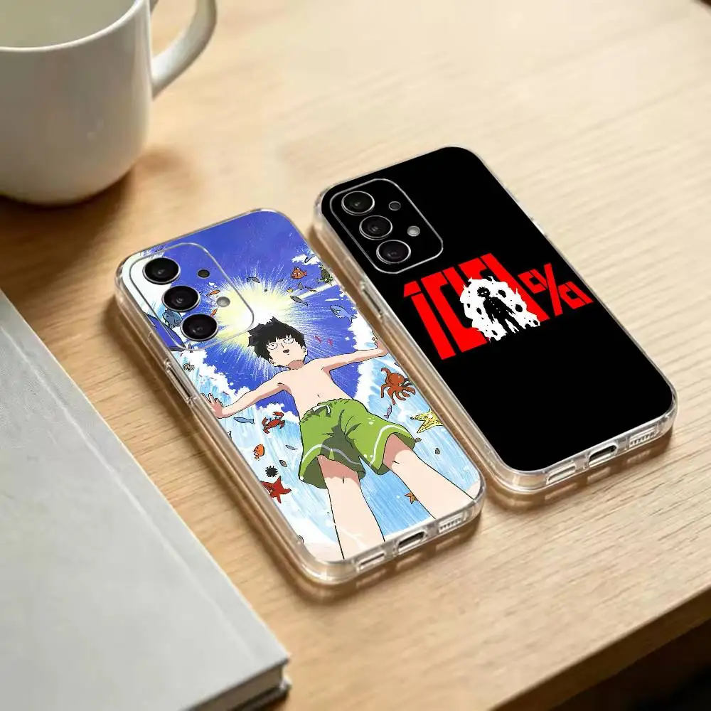 Anime M-Mob Psycho 100   Transparent Phone Case For Samsung S25 S24 S23 S22 S21 S20 Ultra Plus FE Lite Note