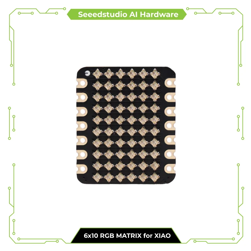 Seeed Studio 6x10 RGB MATRIX for XIAO - total 60 LEDs onboard, 1m*1m WS2812B LED, 21 x 17.5mm thumb-sized, wearable