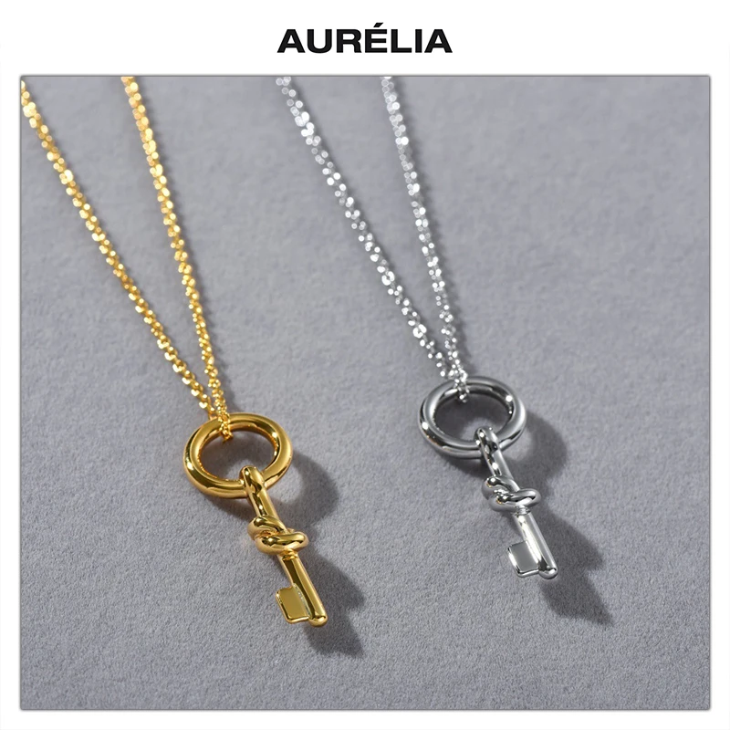 

New Europe Simple Gold Silver Key Pendant Necklace Women Fashion Personality Jewelry Accessories