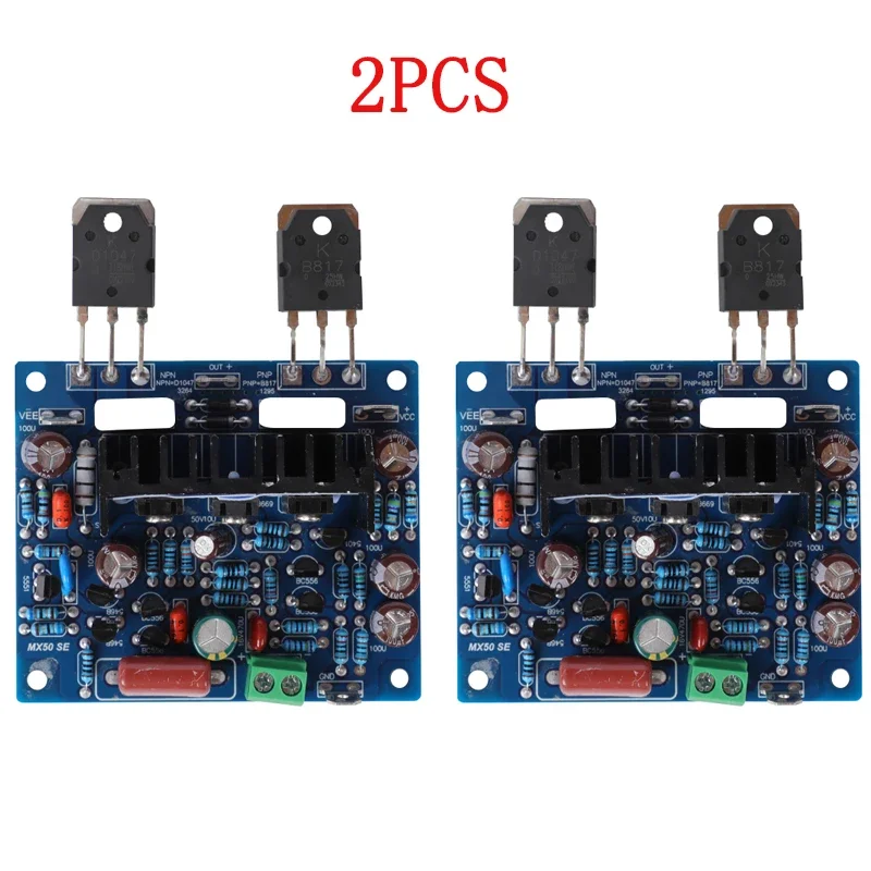 Placa amplificadora de potência de áudio mx50 se, 2 peças 100wx2 canais duplos amplificadores estéreo de alta fidelidade kit diy alto-falantes amplificador