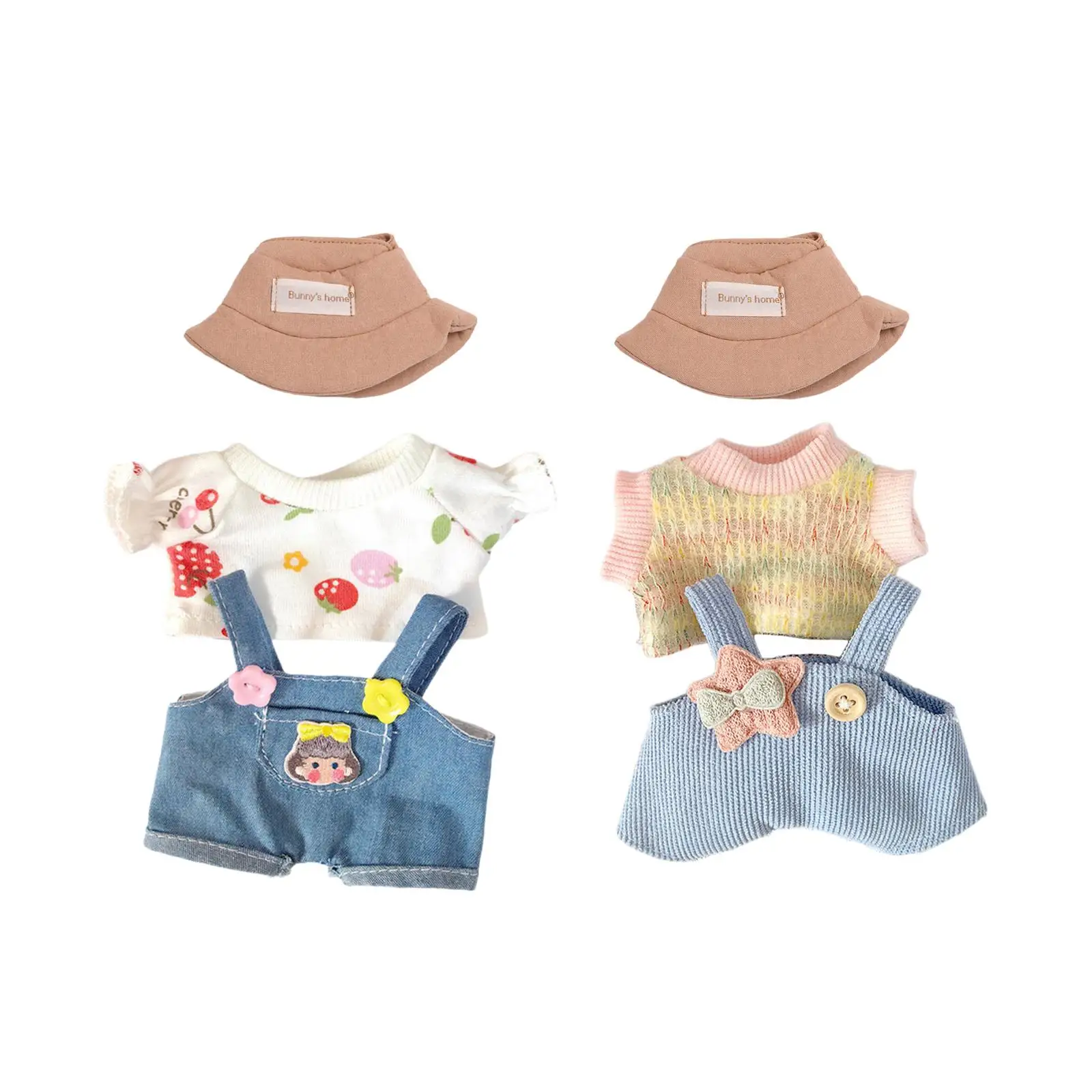 3Pcs Mini 6 inch Doll Clothes Set Clothing Hat Doll Clothes for Age 5-7 8-10