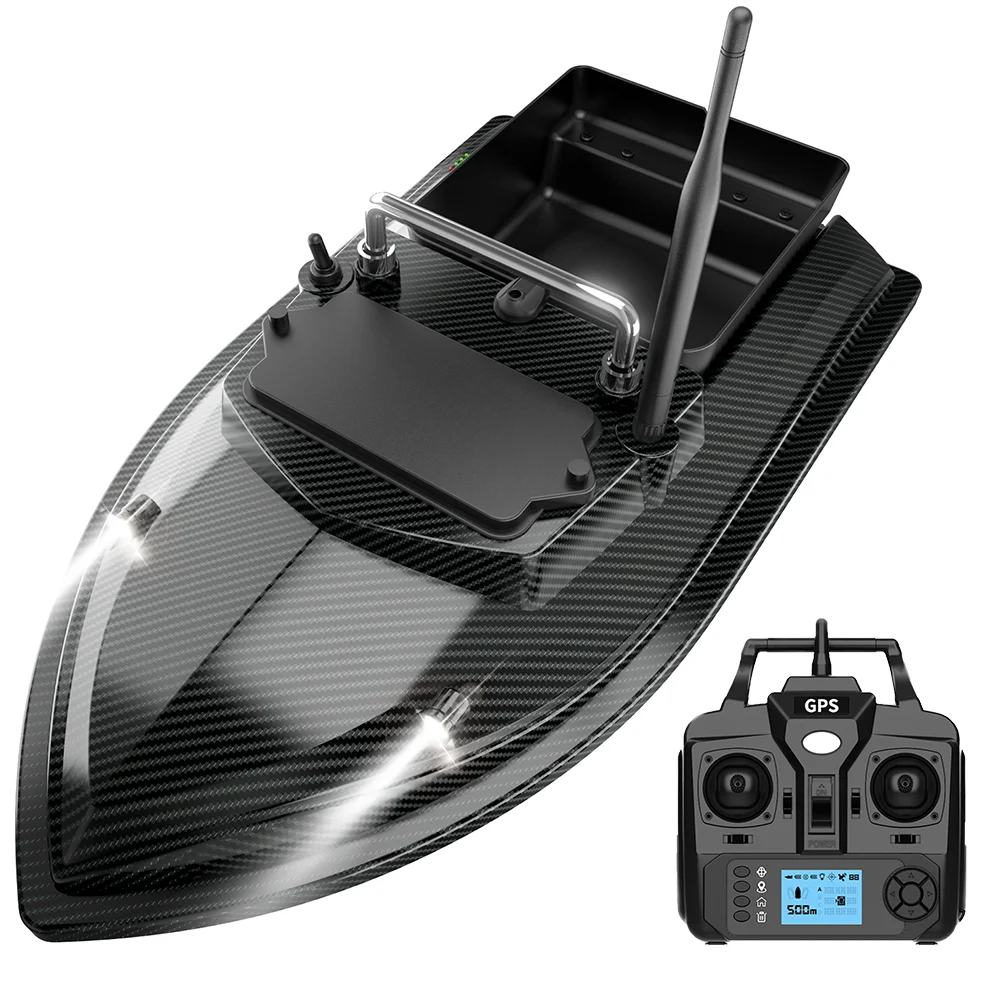 

V060 160 Point GPS Remote Control Carp Bait Boat 500m Auto Return Larger Hopper 2kg Loading with Night Light Feeding Trawler