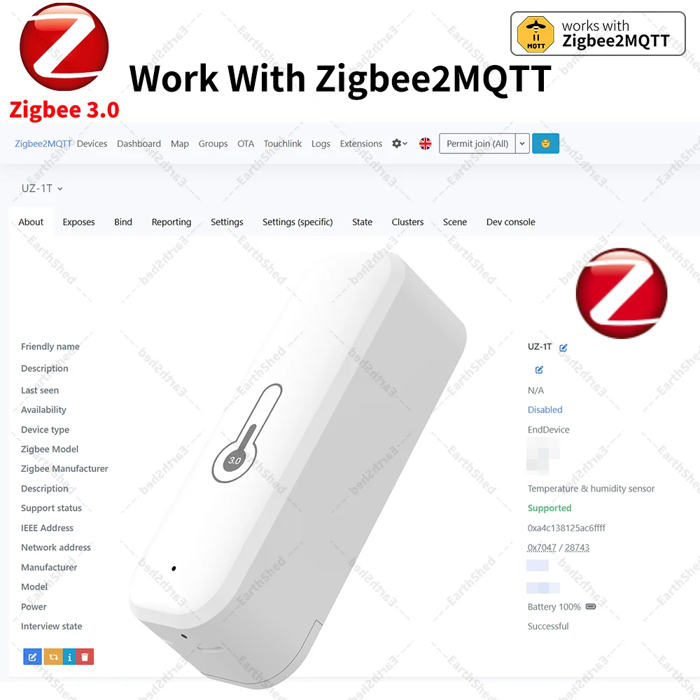Zigbee 3.0 Temperature and Humidity Sensor Zigbee Hub Required Work with Home Assistant Yandex Alexa ZHA Zigbee2MQTT