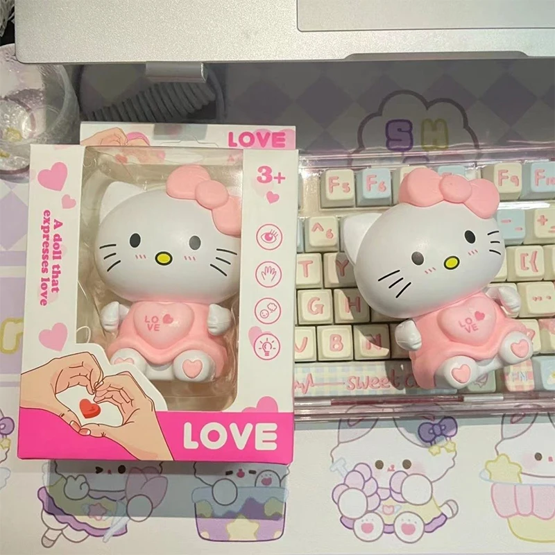 Hello Kitty Heart Talking I Love You Led Glowing Toy Kawaii Night Light Sanrio Animation Toys Valentine's Day