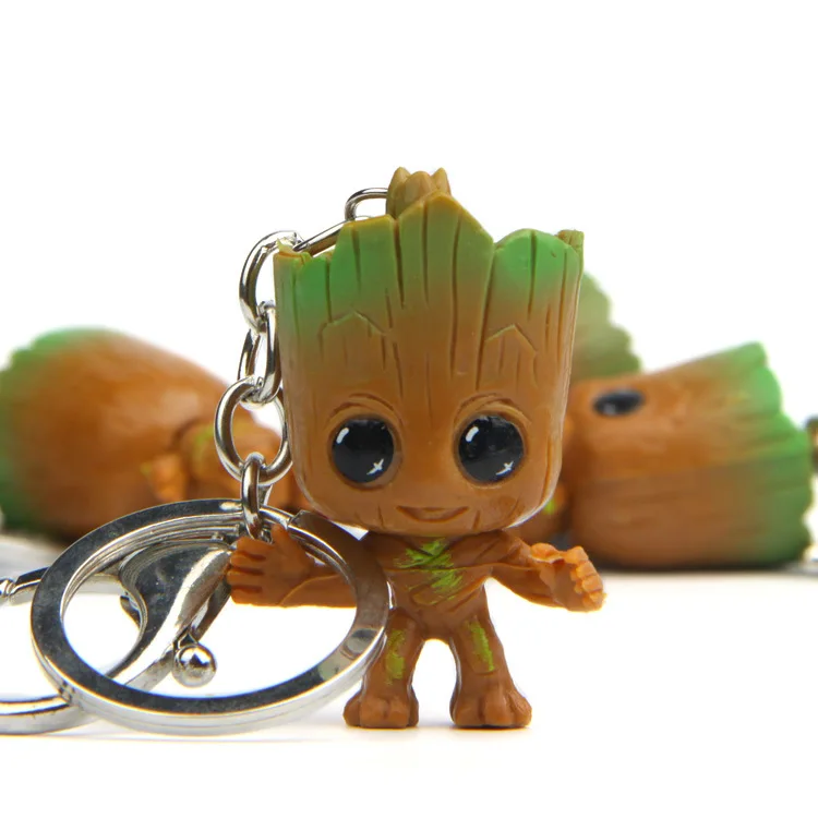 Hot Animation Groot Cartoon Series Keychains for Friends Christmas Gifts Creative Car Key Ring Decorated Bag Pendant Accessories