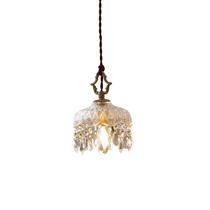 

French brass retro crystal chandelier