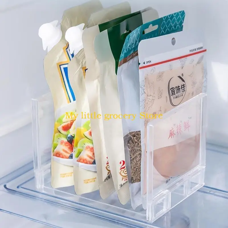 D5BD Clear Divider Storage Rack Stackable Double Layer Transparent