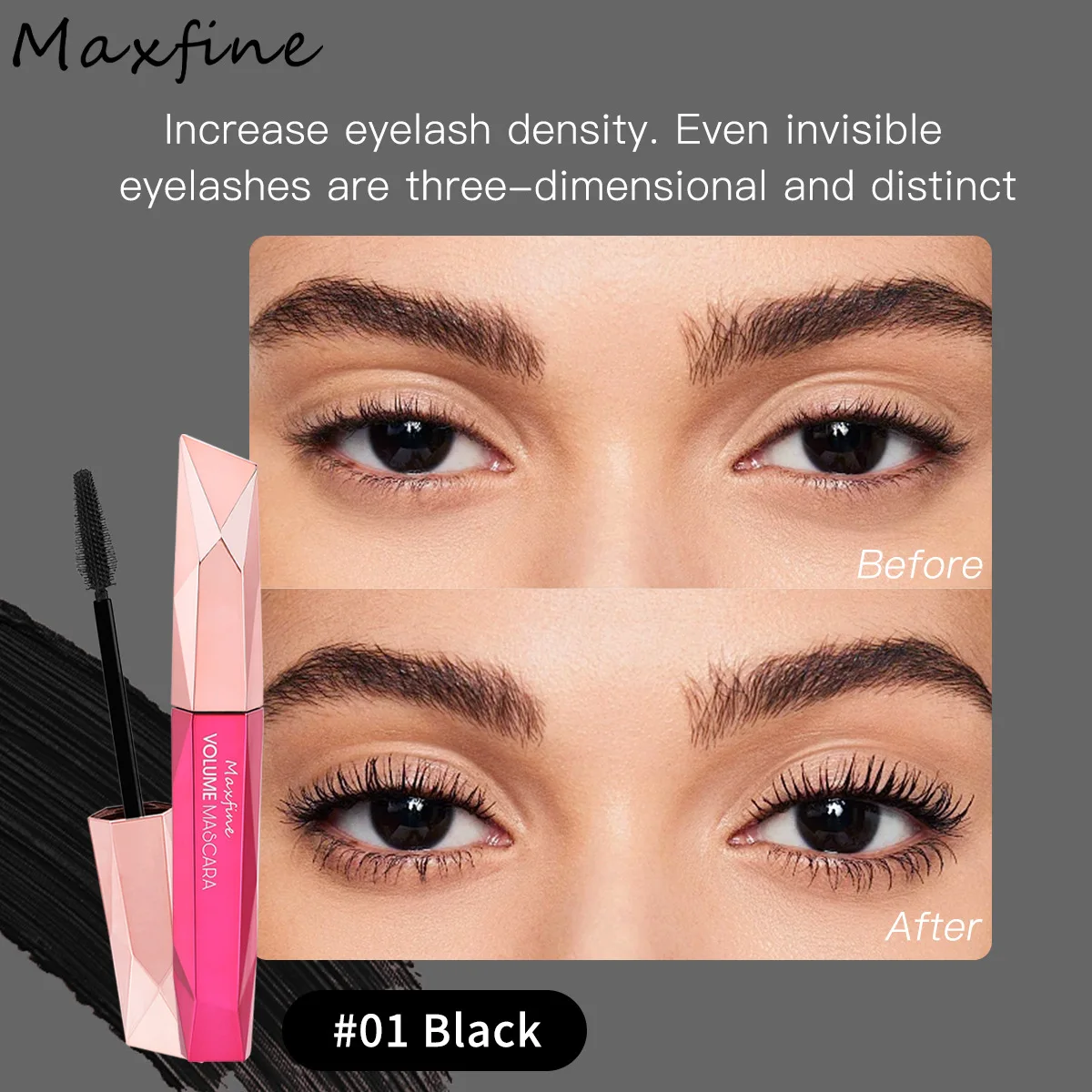 Maxfine 4 Kleur Mascara Krullend Dikke Slanke Wimper Blijvende Hold Make-Up Waterdichte Sneldrogende Populaire Nieuwe Party Stage Mascara