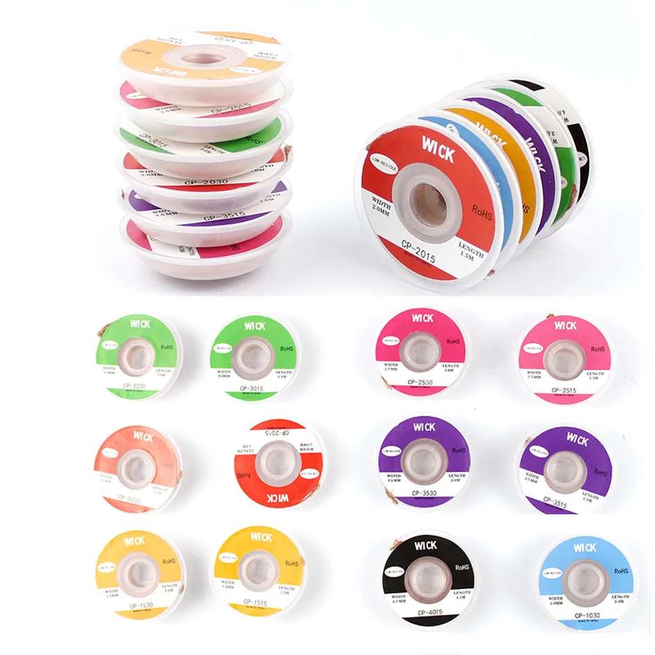 1.5m 5ft Width 2.0mm Solder Wick Remover Desoldering Braid Solder Remover Sucker Flux Soldering Wick Cable Wire 200pcs/lot
