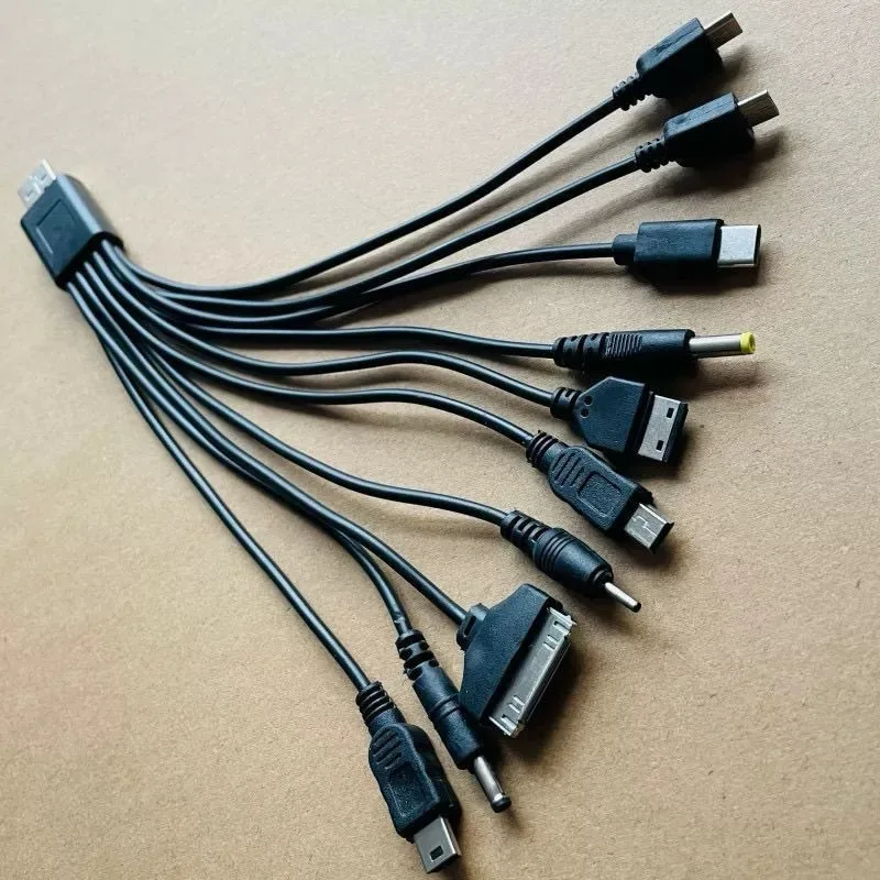 Compact Multi Charging Cable USB To Type C Adapter Power Supply Cord For Multiple Mobile Phone Device Stations
