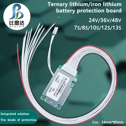 Bisida BMS 7S/10S/13S 24V/36V/48V 18650 Lithium Battery Board With balance with NTC 10 protection functions For E-bike/E-Scooter
