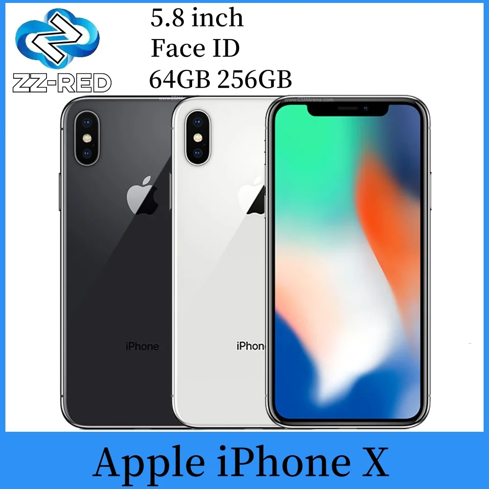 هاتف Apple iPhone X الأصلي غير مقفول مستعمل بشاشة 5.8 بوصة وذاكرة وصول عشوائي 3 جيجابايت وذاكرة قراءة فقط 64 جيجابايت و256 جيجابايت ومعرف الوجه A11 و4G LTE وكاميرا 12 ميجابكسل IOS #1