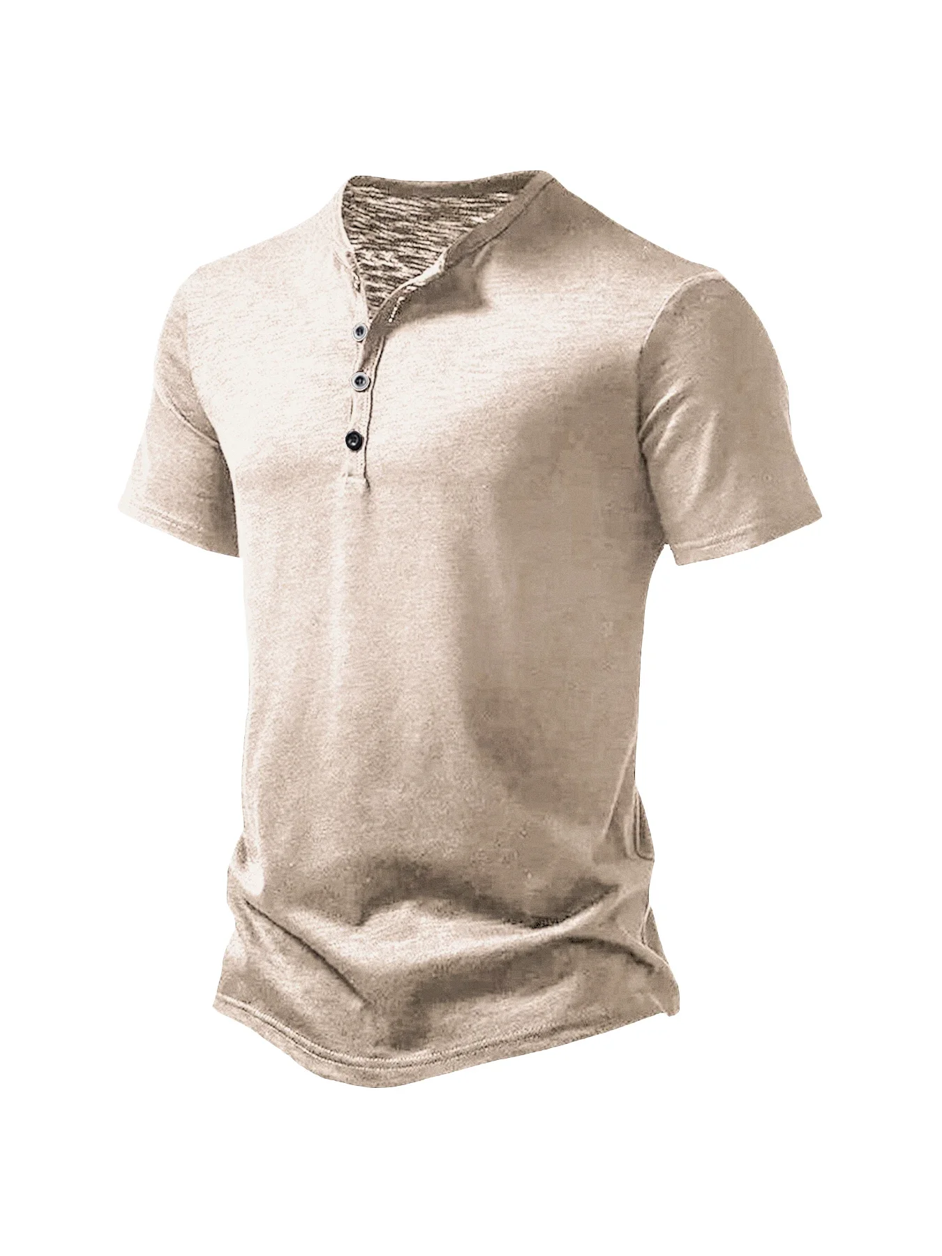 Men's Summer Basic T-Shirt Henley Neck Short Sleeve Male Casual Pullover Outdoor Breathable Streetwear Men's T-Shirt Tops image 2