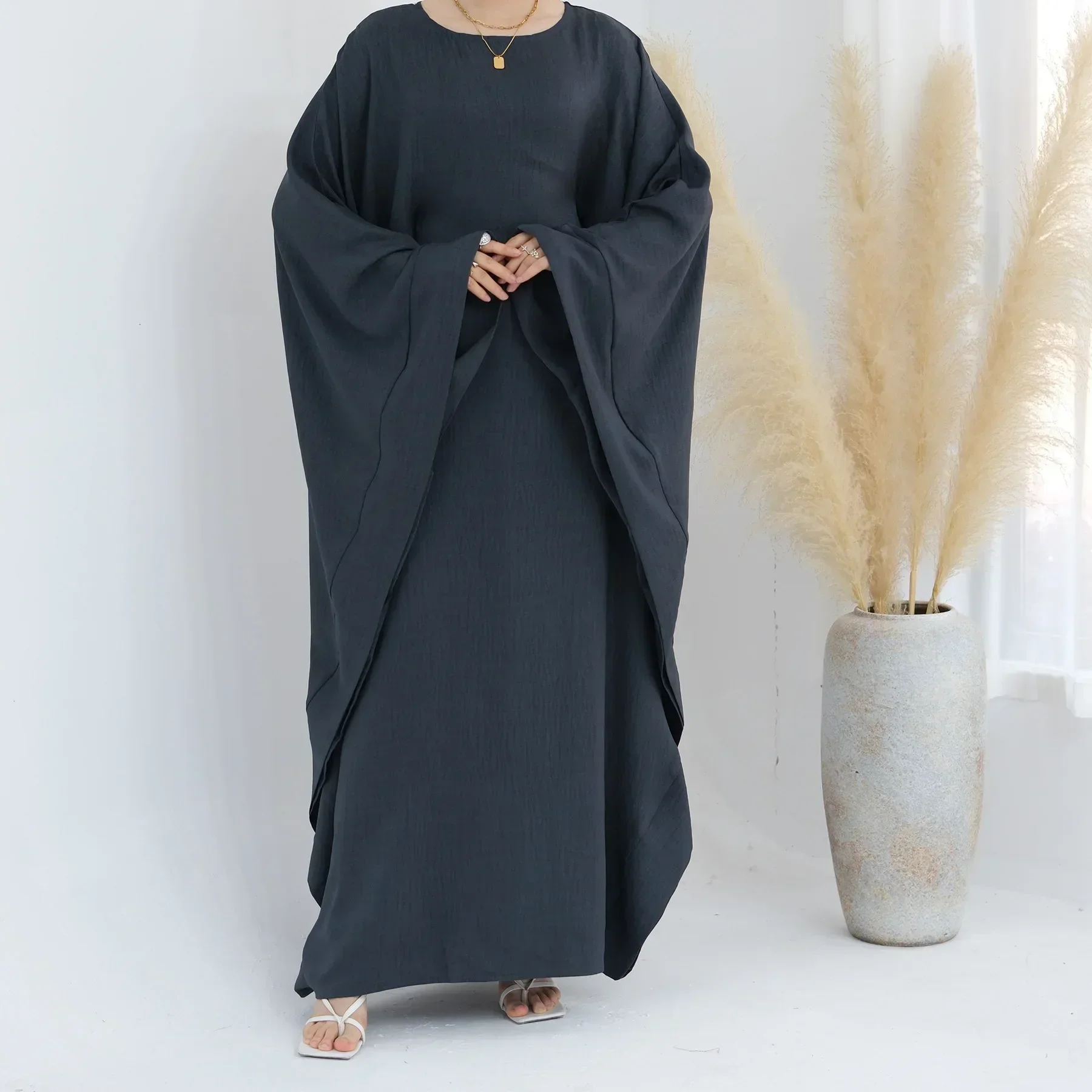 

Дубайские абайи для женщин: скромное платье с рукавами «летучая мышь», мусульманская абайя, турецкий кафтан, джеллаба, арабская роба, джалабия для Ид Мубарак