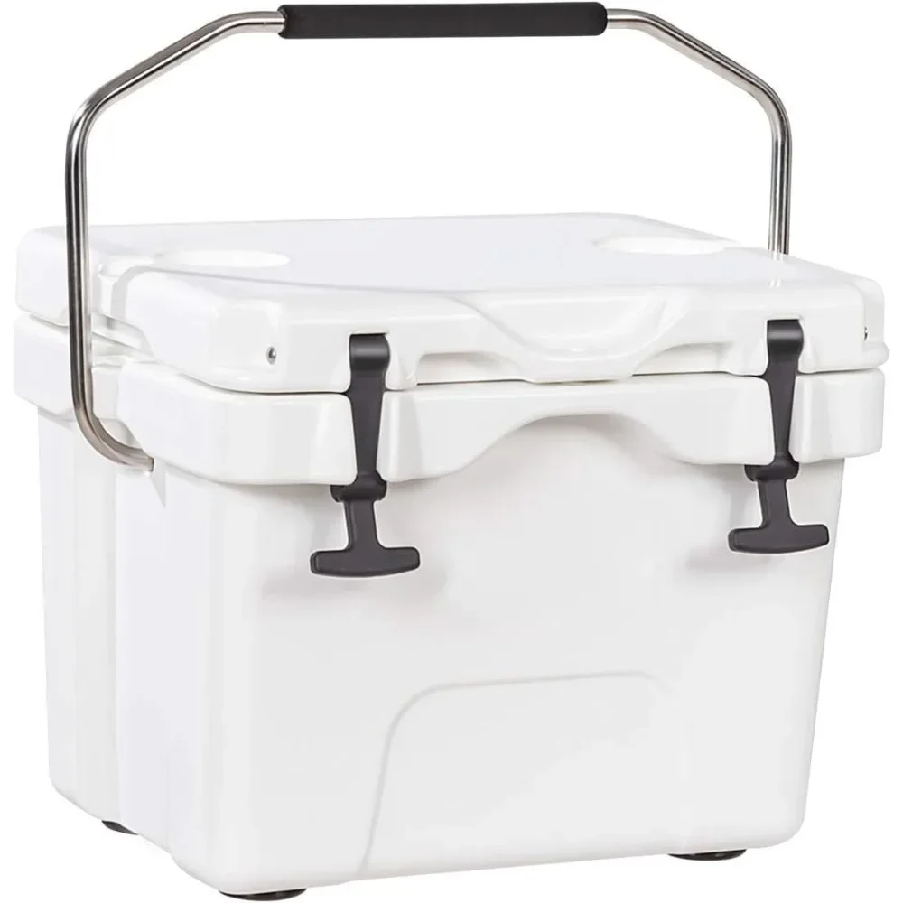 

16 Quart Cooler, 24-Can Capacity Ice Chest with 2 Cup Holders, 3-5 Days Ice Retention, Portable Insulated Ice Box Freight free