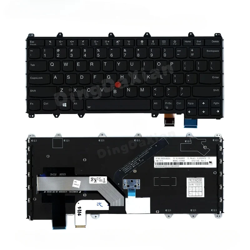 

Новая клавиатура D+ для ноутбука Lenovo ThinkPad Yoga 370 с внутренней английской раскладкой и черной подсветкой