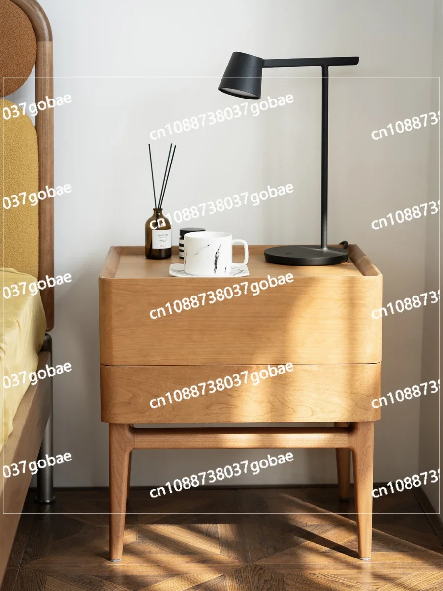 CX Solid Wood Bedside Cabinet Small Bedroom Bedside Table Cherrywood Small Apartment Modern Simple and Light Luxury