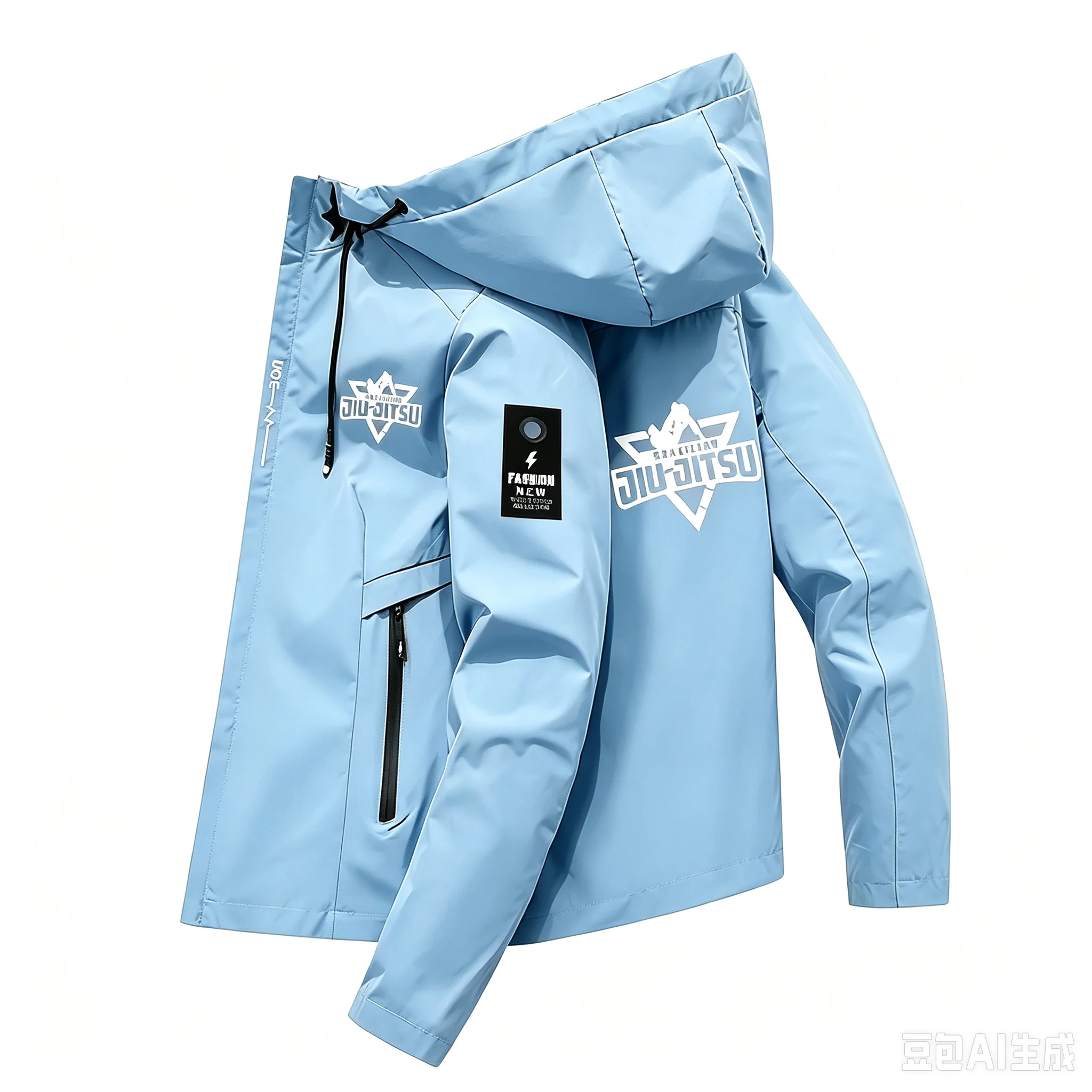 New fall men's hooded jacket, windproof outdoor sports jacket, casual printed hooded shirt, sports training hooded jacket