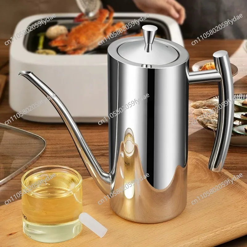 

Кувшин для масла из нержавеющей стали 304 для домашнего использования, емкость для масла, бутылка для соевого соуса, герметичная бутылка для приправ, большая емкость