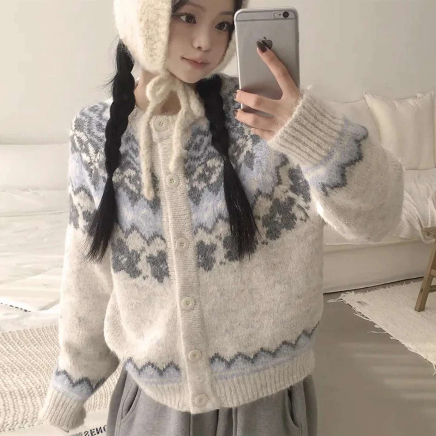 السيدات لينة مريحة محبوك سترة معطف اللون Blo زر واحد شتاء جديد Sle تخفيف Sle فضفاضة تناسب طويلة Sve جولة Ne