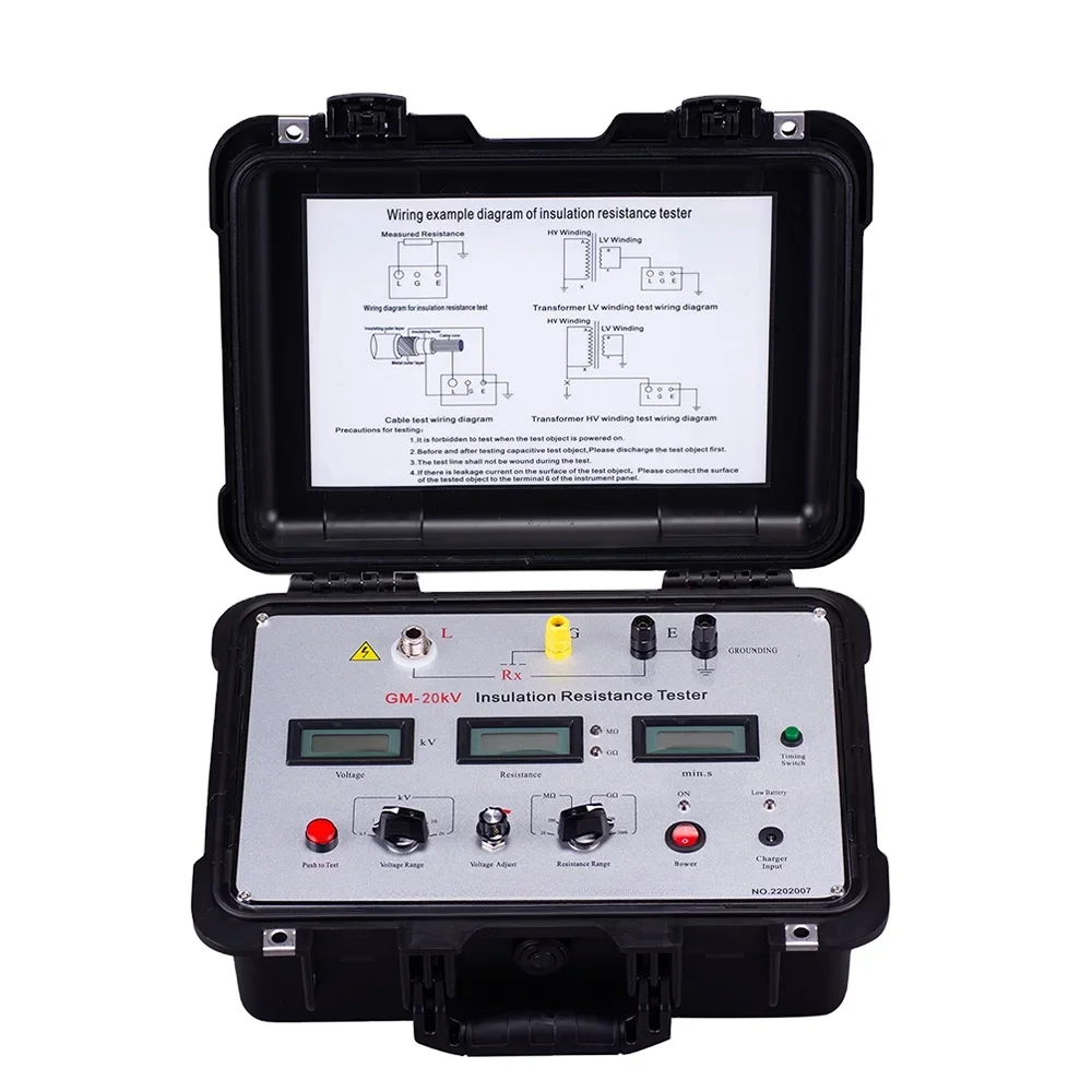 GM-20kV Multi-function High-voltage digital insulation resistance Megohm meter 2500v