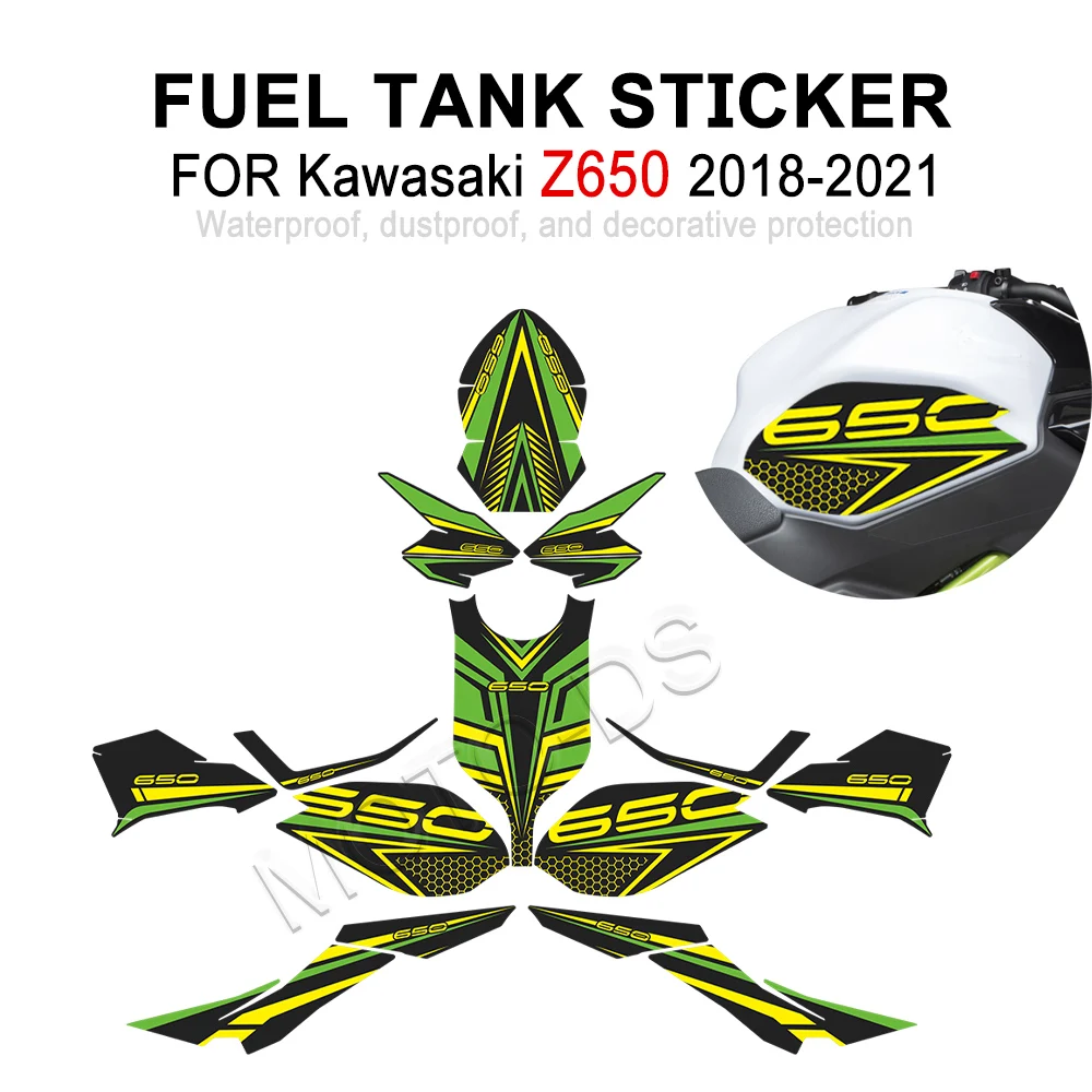 

Для Kawasaki Z650 Z 650 мотоциклетная накладка на топливный бак, наклейка на кузов, наклейка на переднее колесо, крыло, лобовое стекло, комплект наклеек 2018 2019 2020 2021