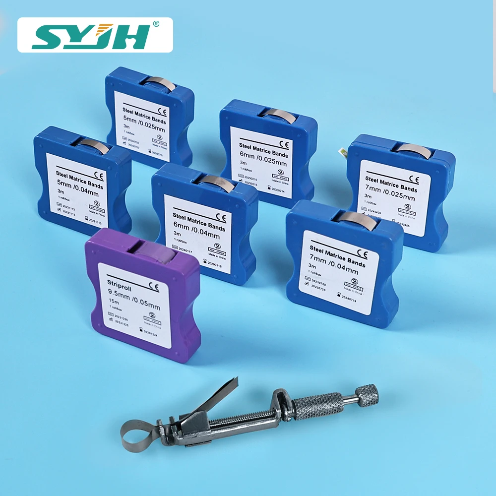 

0,025/0,04 мм стоматологические матричные ленты из нержавеющей стали 5 мм/6 мм/7 мм светоотвержденная смола прозрачные матричные ленты полоски стоматологические материалы