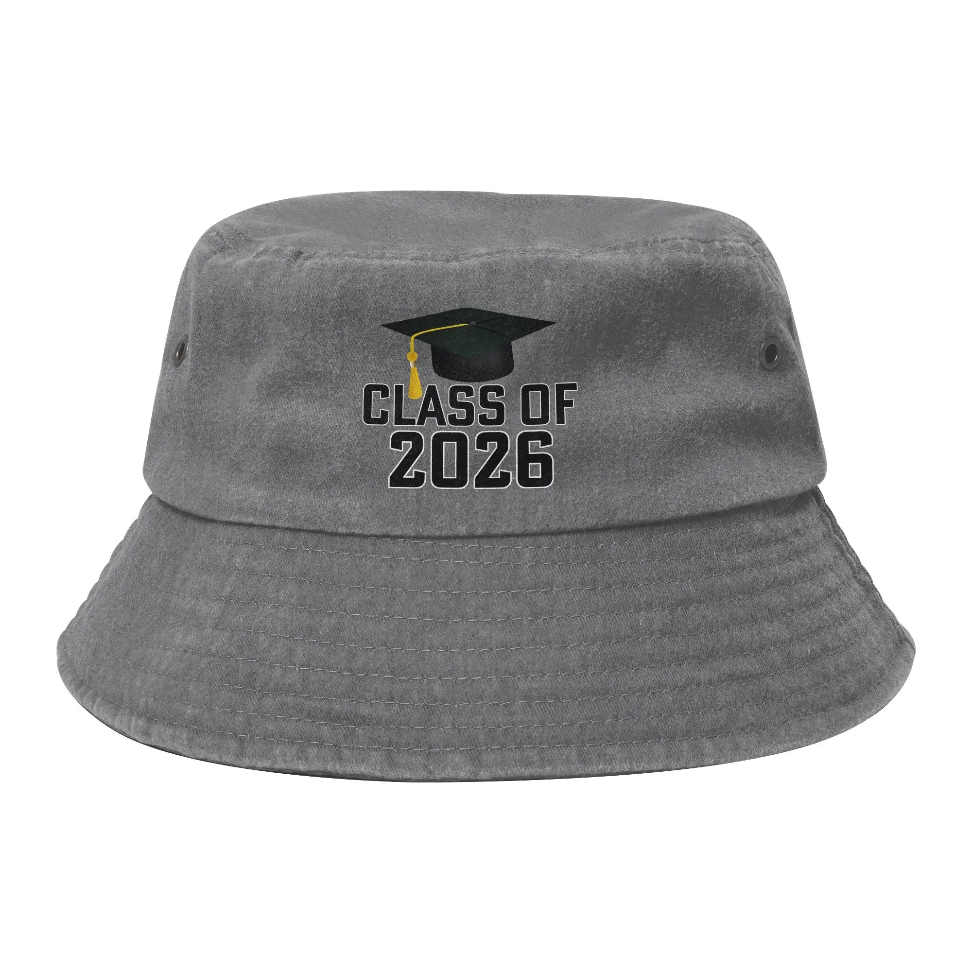 Class of 2026 Grad Cap Bucket Hat for Men Women Vocation  Distressed Denim Floppy Hat Casual for Outdoor Fishing Hat Panama Hat